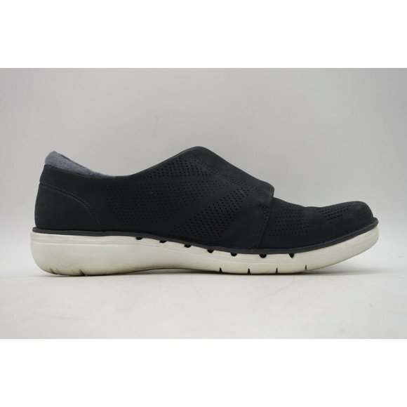 Clarks Artisan Unstructured Black Navy Lace Up Sneakers Shoes Women's 7.5 M - Picture 3 of 10